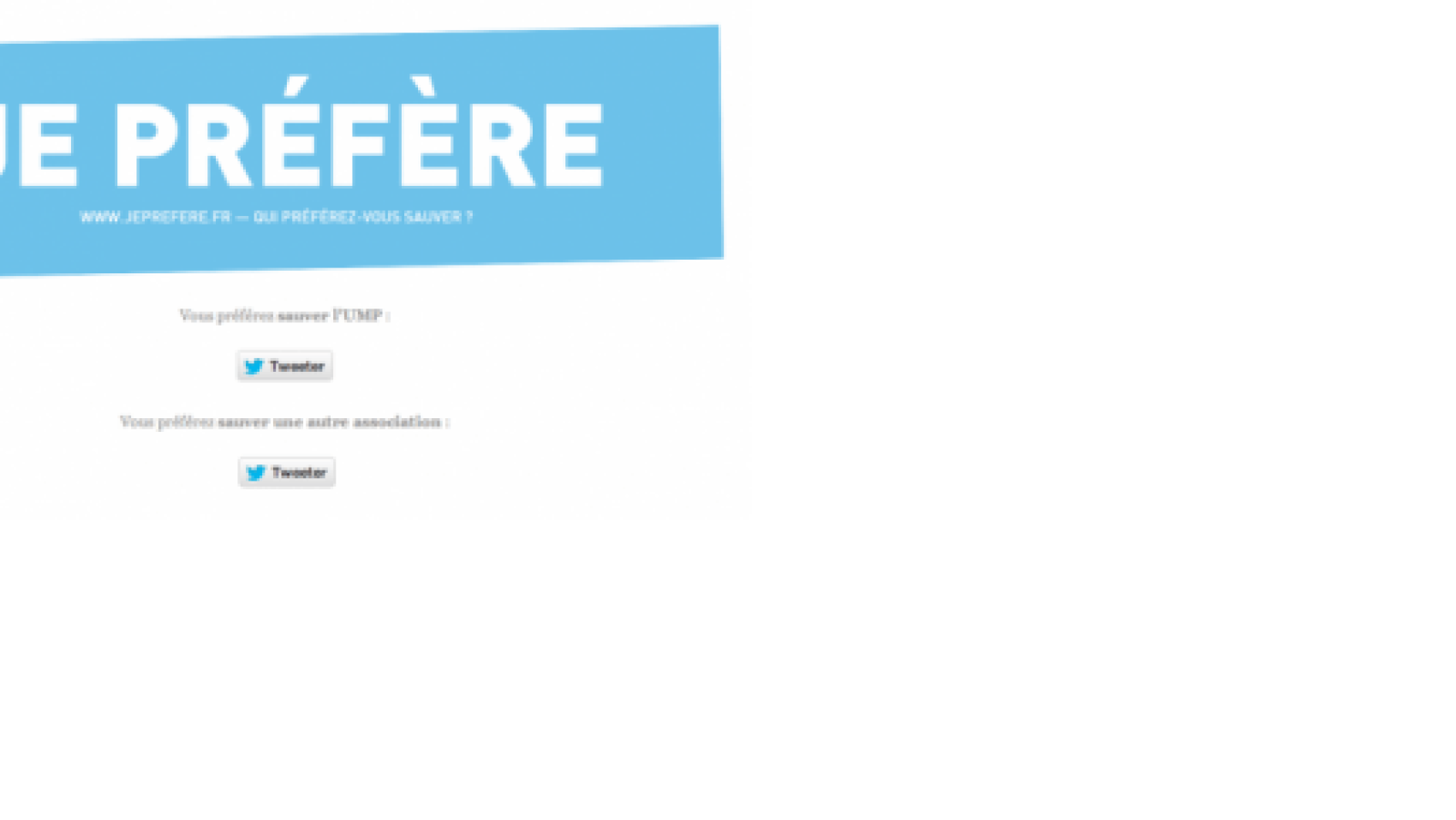 Tu préfères sauver l'UMP ou aider les pauvres ?