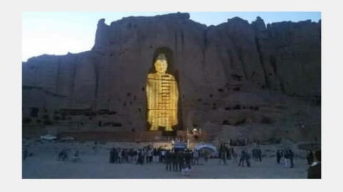 Les Bouddhas géants d'Afghanistan recréés en projection 3d