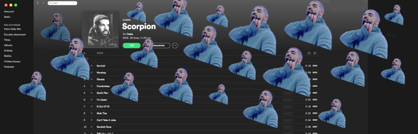 Que nous dit l’omniprésence de Drake sur Spotify ce week-end ?
