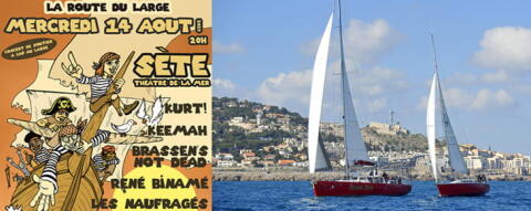 15e édition du festival la Route du Large @ Sète. Concert de soutien avec: Les Brassen's not dead, les Naufragés, René Binamé, Kurt et Keemah au Théâtre de la Mer le 14 août 2019.