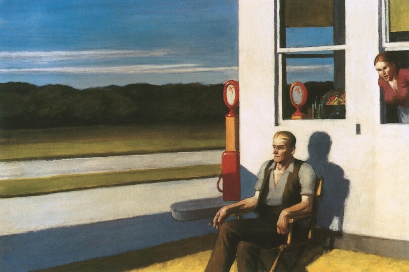 Edward Hopper, Route à quatre voies (1956).