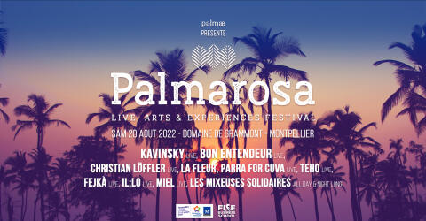 Palmarosa c'est: Une programmation éclectique de musiques actuelles (de la pop, du disco, du rock et de l’électro) par des pointures internationales et des artistes locaux, le tout sur 2 scènes. Mais c'est aussi un évènement novateur, 100% écoresponsable, engagé, respectueux de l'humain et de son environnement!