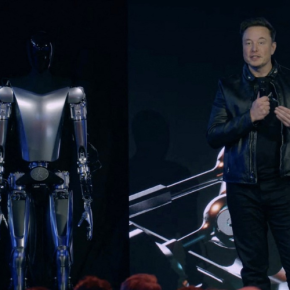 Elon Musk et son robot humanoïde Optimus©Tesla : AFP23