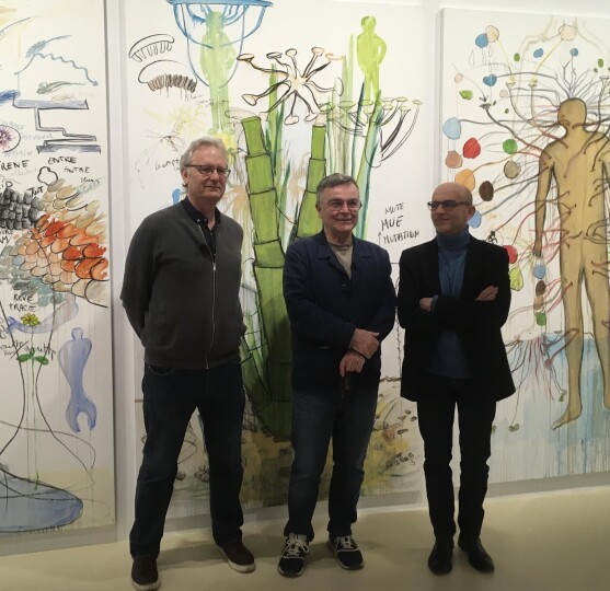 Photo de Une : Ariel Kyrou, Fabrice Hyber et Olivier Schwartz à la Fondation Cartier à Paris © Raphaëlle Pluskwa