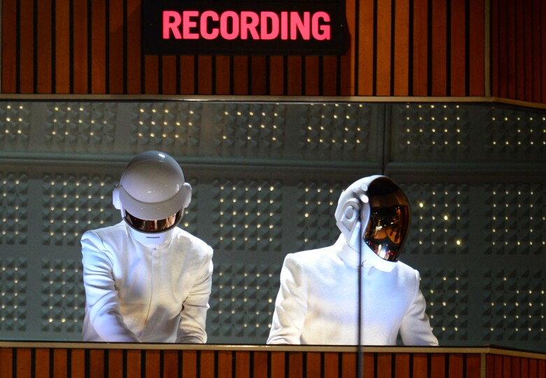 Grammy winners Daft Punk (Photo by FREDERIC J. BROWN / AFP)