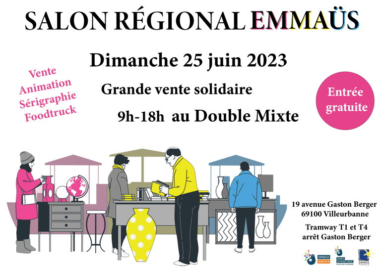 Le salon régional Emmaüs au Double Mixte le dimanche 25 juin 2023 | Villeurbanne