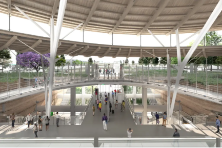 Perspective de la Gare Noisy – Champs © Agence Duthilleul / AREP / Société du Grand Paris