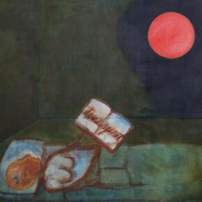 Mira Schor, Time_spirit (New Red Moon Room), 2022