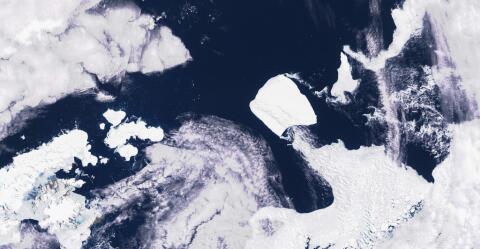 L'iceberg en question le 15 Novembre 2023 / AFP PHOTO / Copernicus Sentinel-3 ©2023 Maxar Technologies