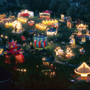 Fairground view- Luna Luna, Hamburg, Germany, 1987