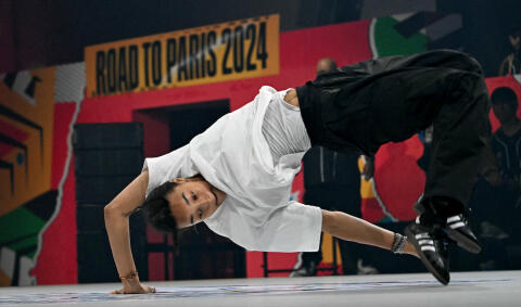 ©Syssy pendant les épreuves de qualification aux épreuves des Jeux Olympiques le 23 juin 2024 à Budapest. Attila KISBENEDEK via AFP