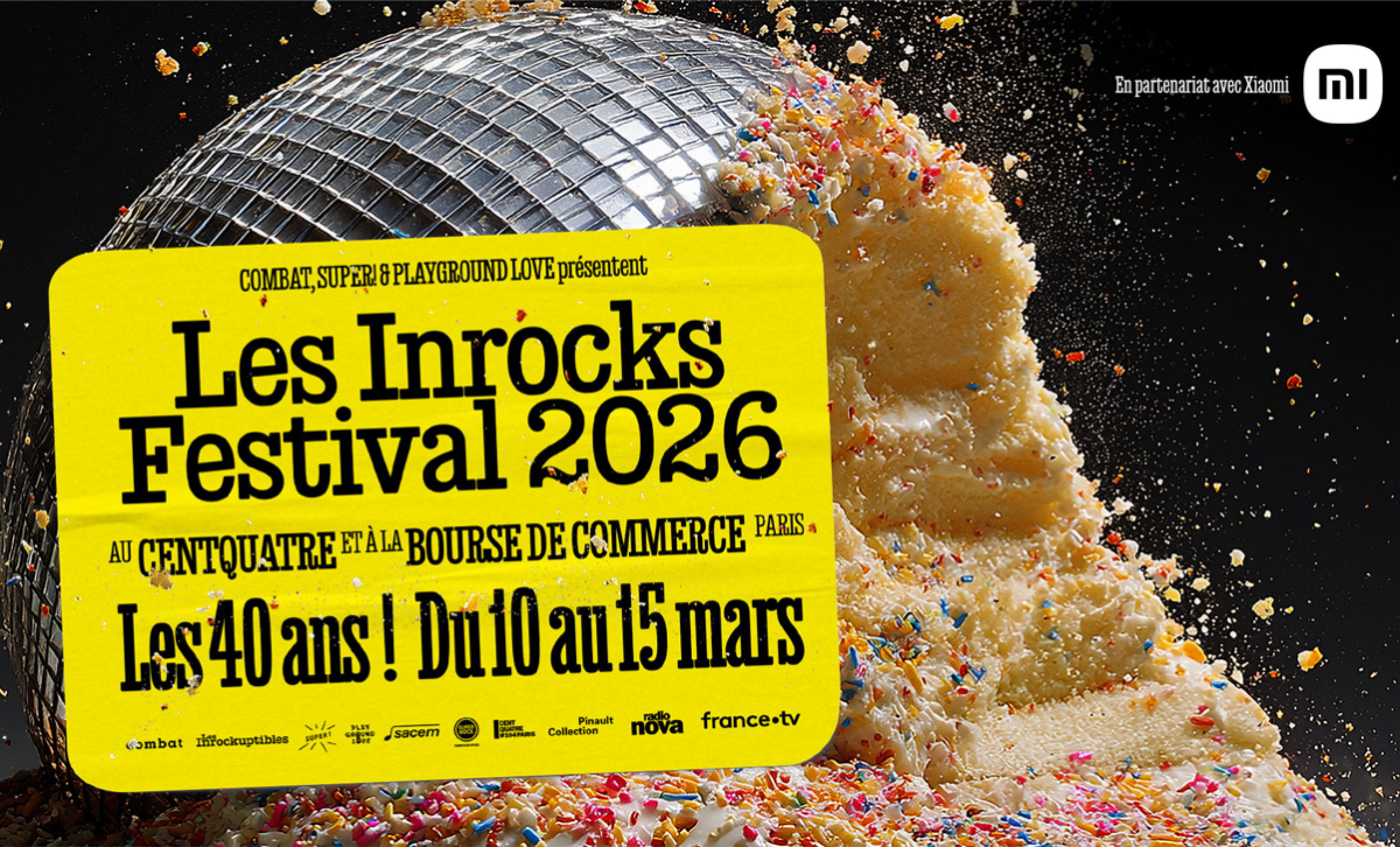 Rendez-vous du 10 au 12 mars au CENTQUATRE-PARIS, puis le 15 mars à la Bourse de Commerce, pour la 37e édition des Inrocks Festival !