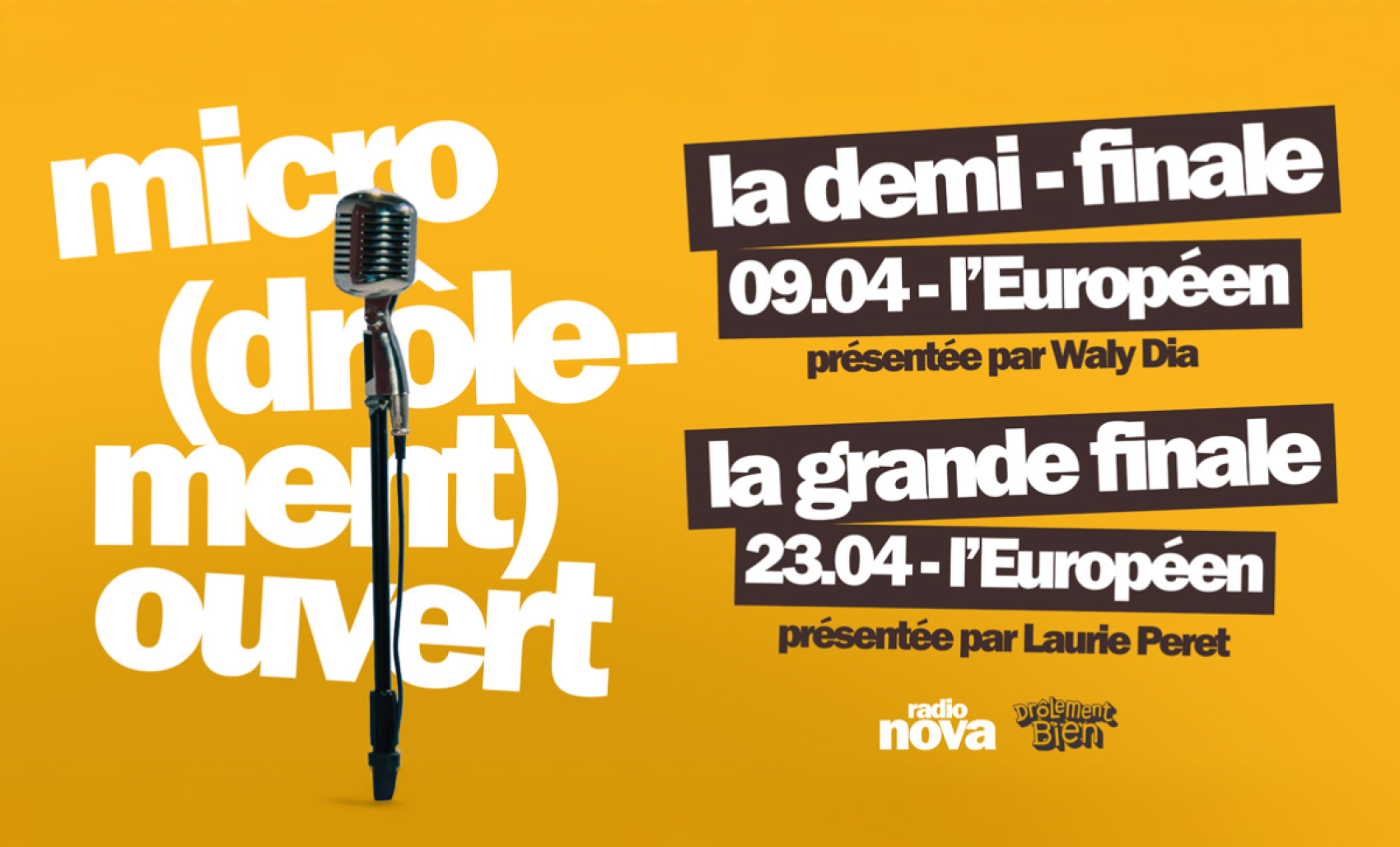 Gagnez vos places pour la demi-finale et la finale du tremplin “micro (drôlement) ouvert" !
