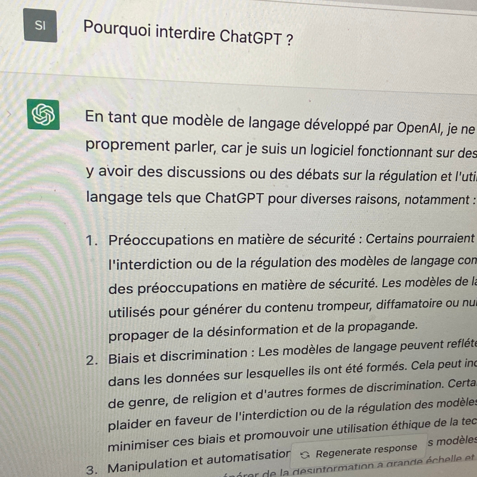 Interdit d’interdire ChatGPT en France